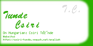 tunde csiri business card